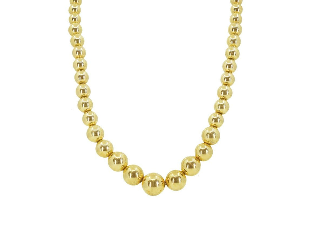 Vintage 14k Graduated Gold Ball Necklace