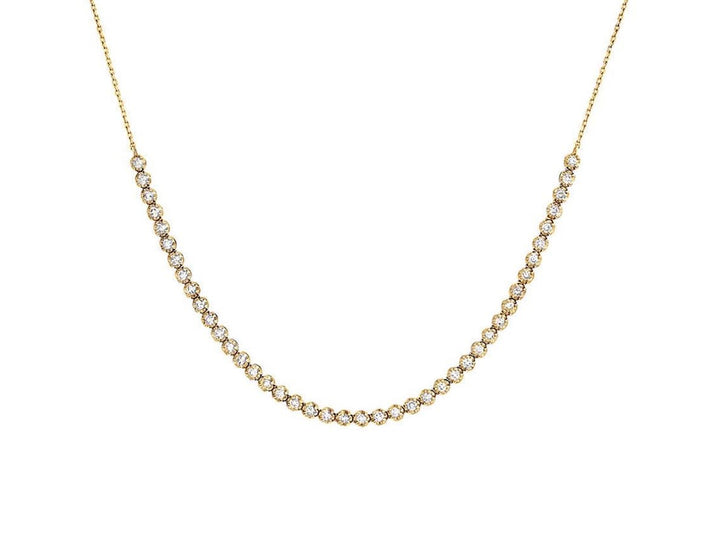 14k Diamond Half Tennis Necklace