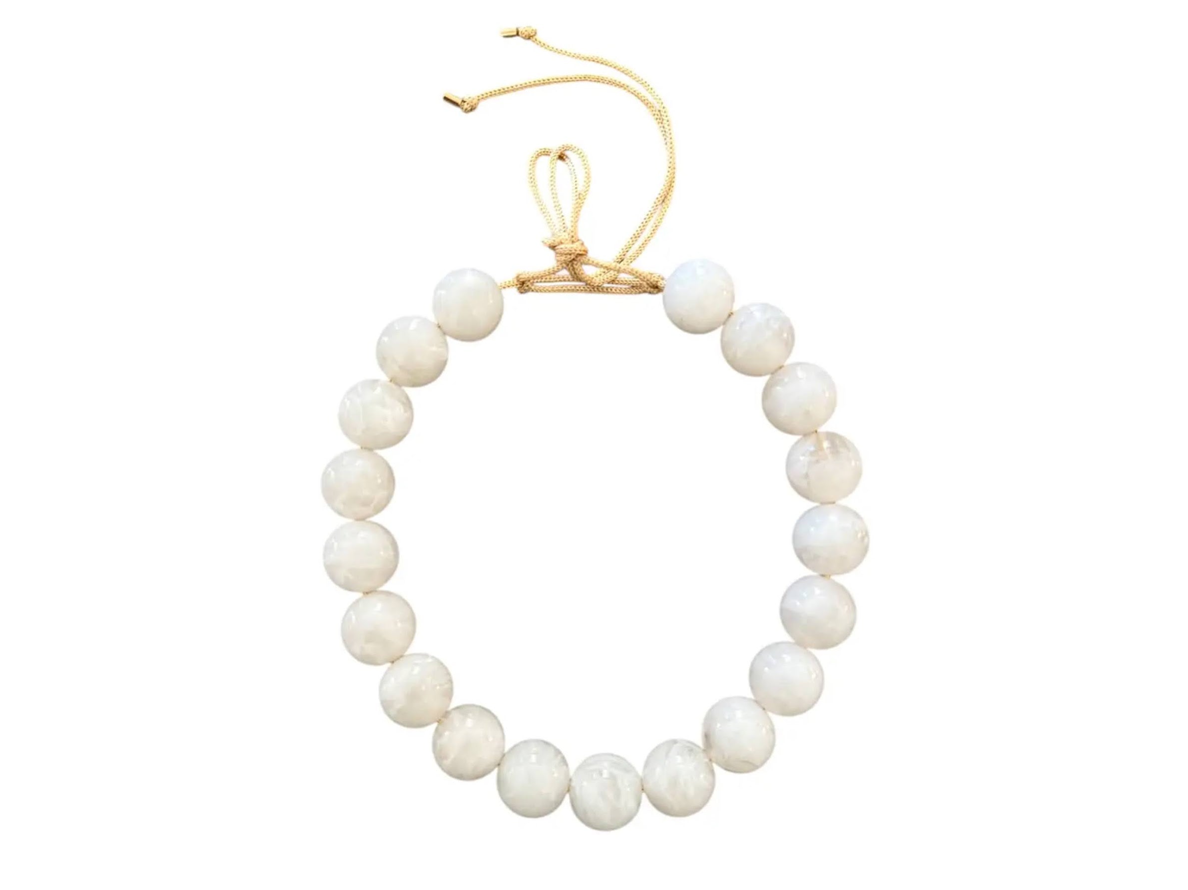White Chunky Beaded Necklace