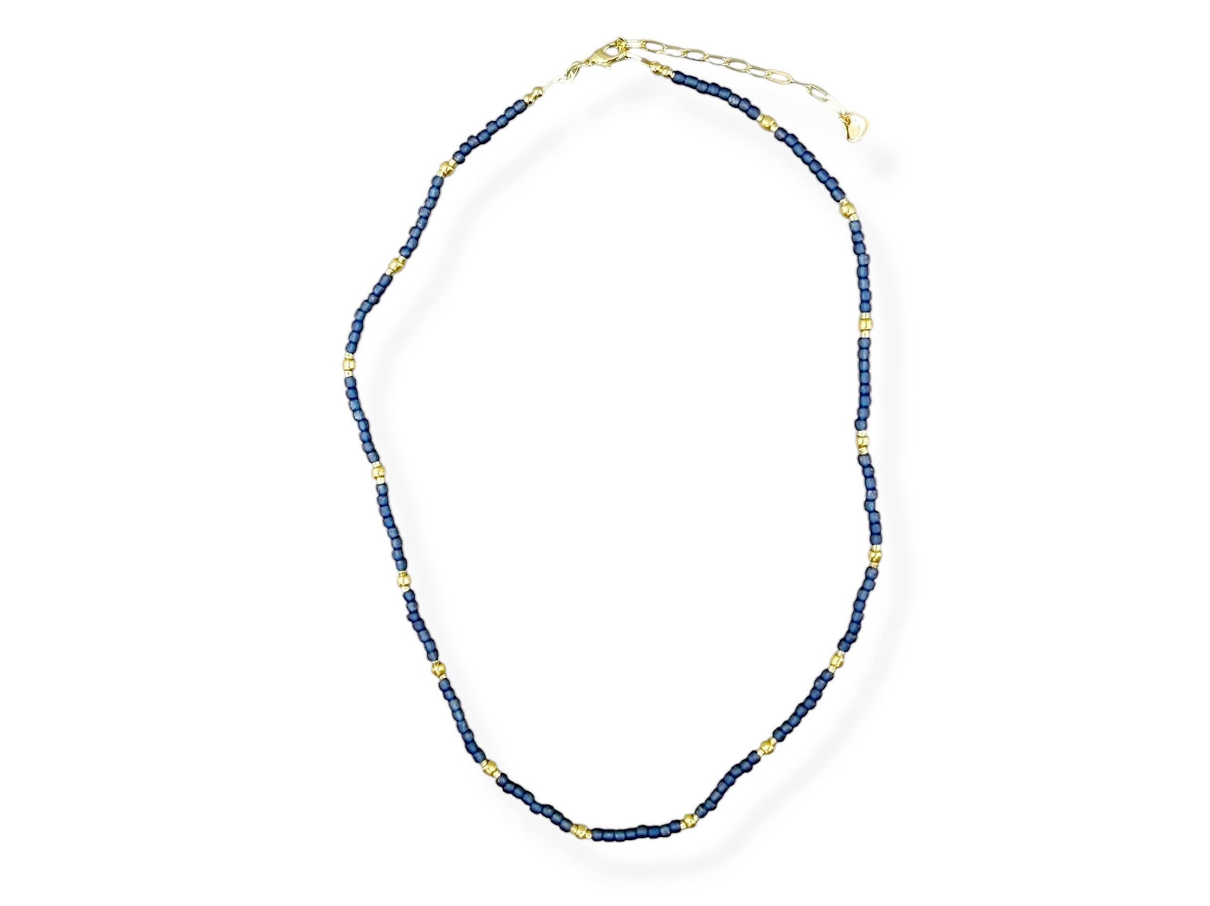 Navy Seed Bead Necklace