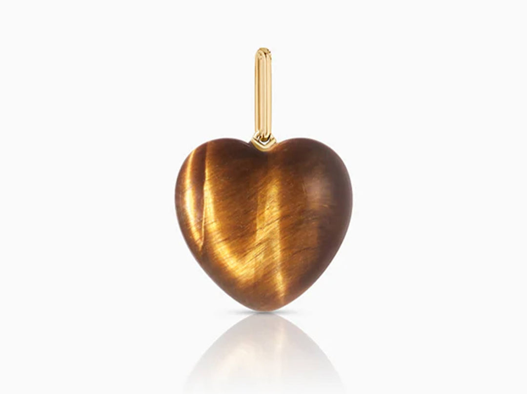 Tigers Eye Heart Charm