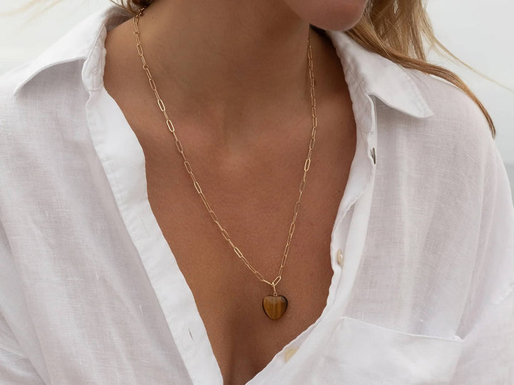 Tigers Eye Heart Charm