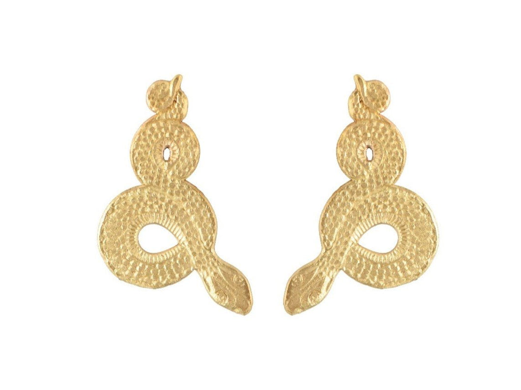 Brass Viper Earrings