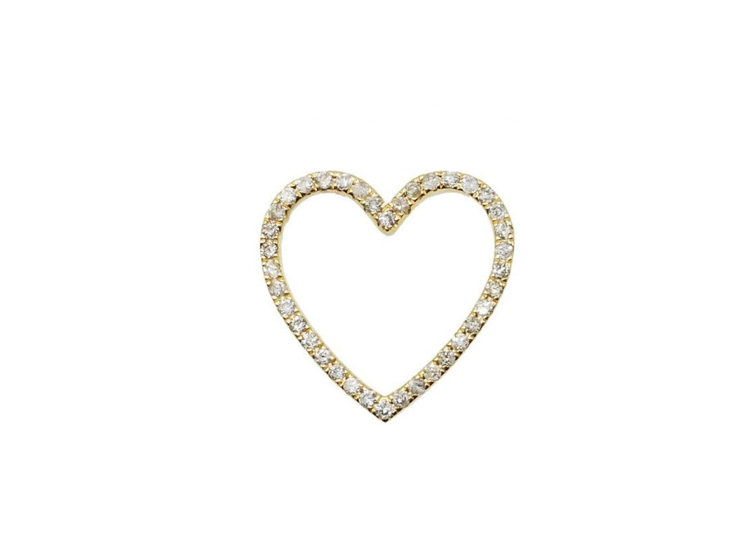 14k Open Diamond Heart Charm