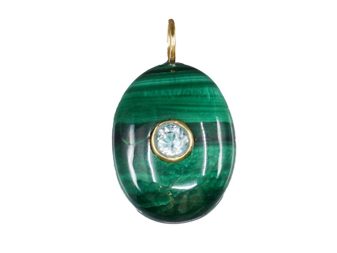 Malachite Charm with White Topaz