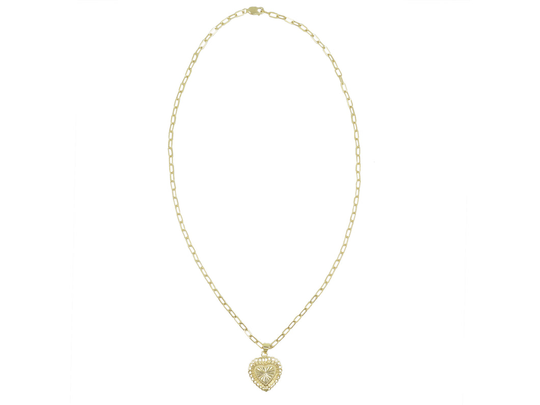 Gold Ornate Heart Necklace