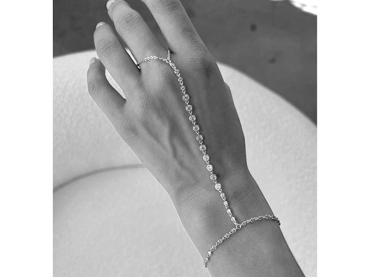 Silver Gradient CZ Hand Chain