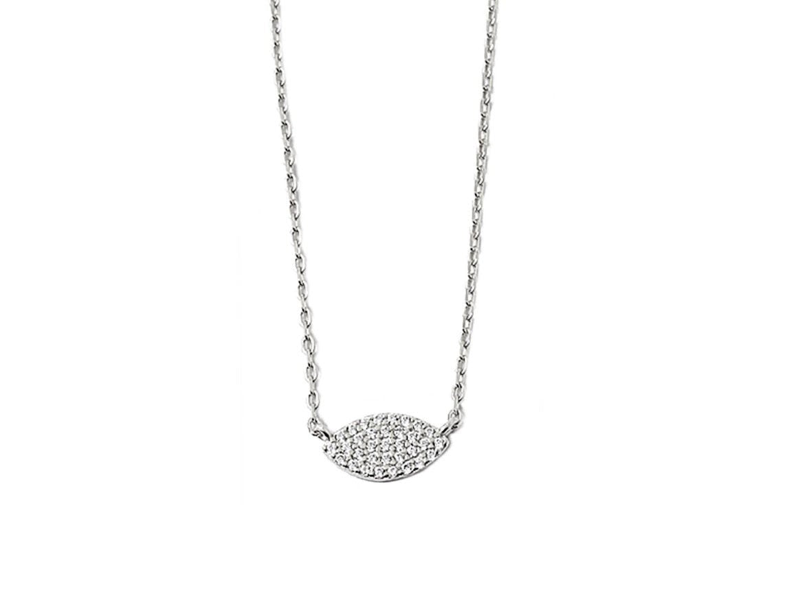 Silver Abstract Evil Eye Necklace
