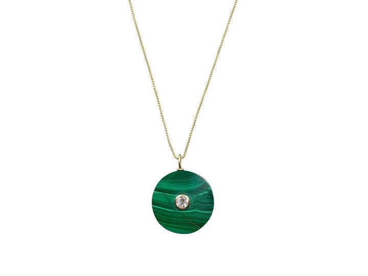 Malachite and Topaz Charm Necklace