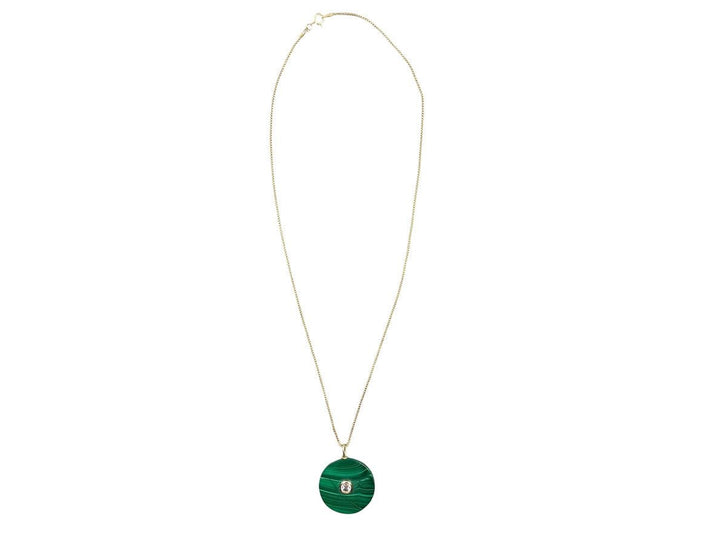 Malachite and Topaz Charm Necklace