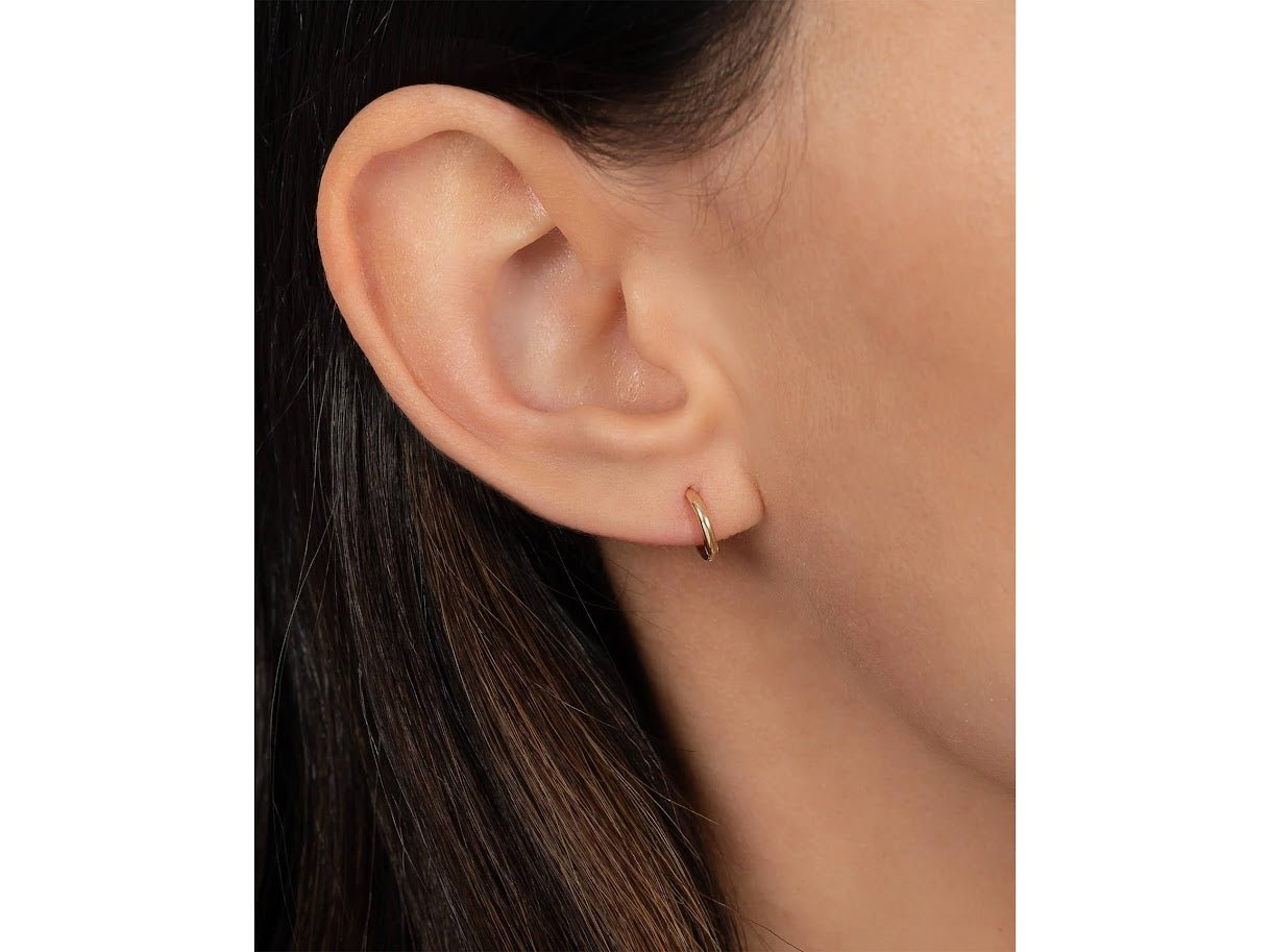 14k Gold Mini Huggie Hoops