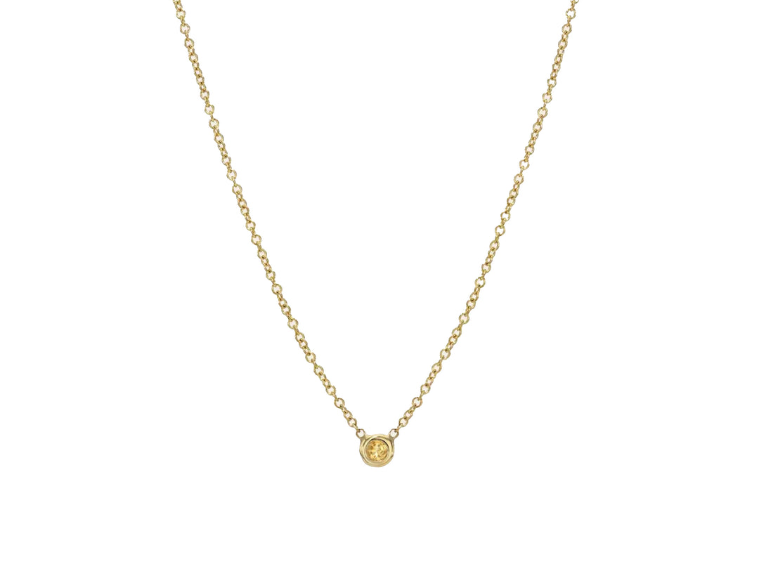 14k Topaz Solitaire Necklace