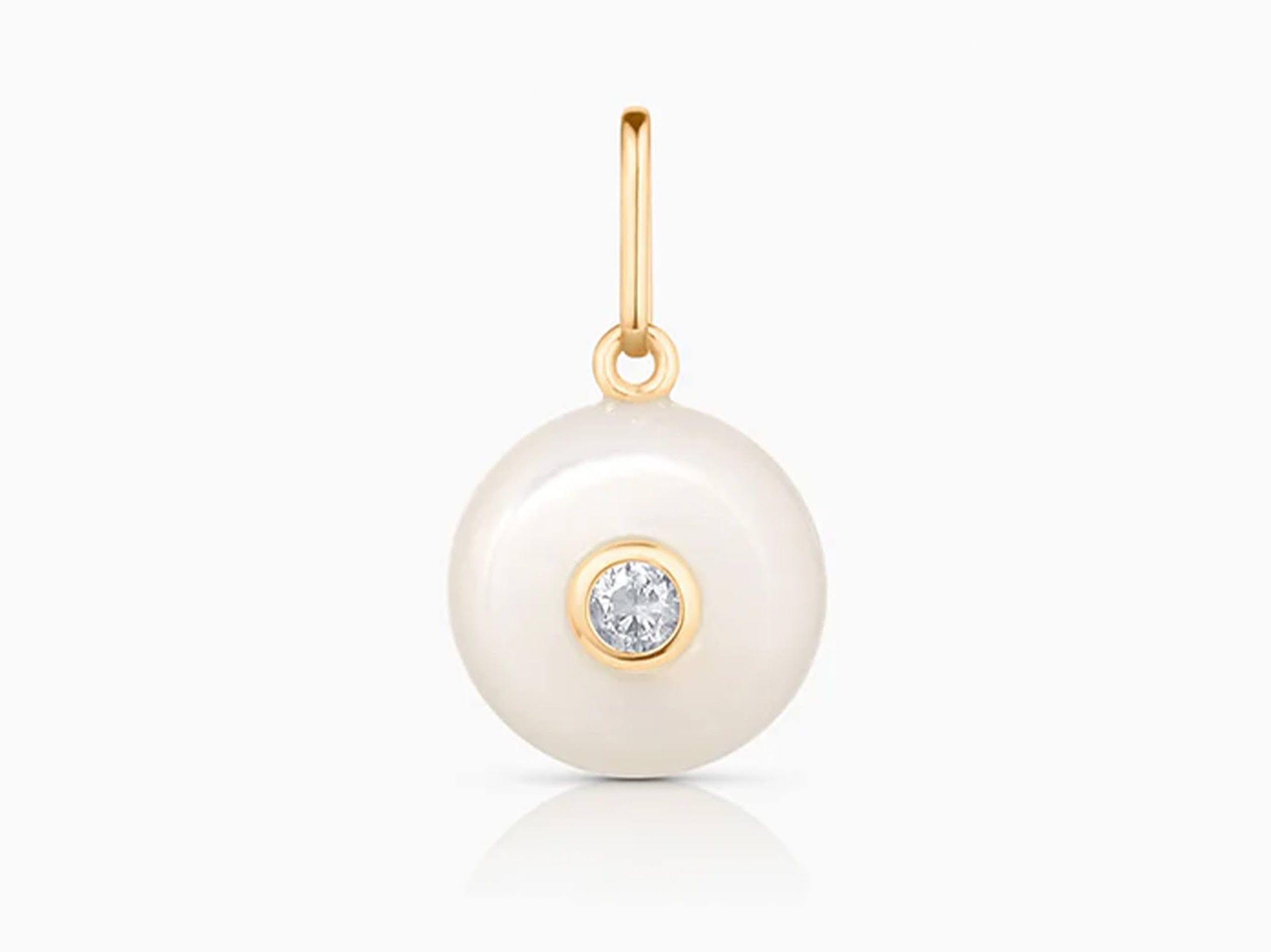 Round MOP Charm with CZ