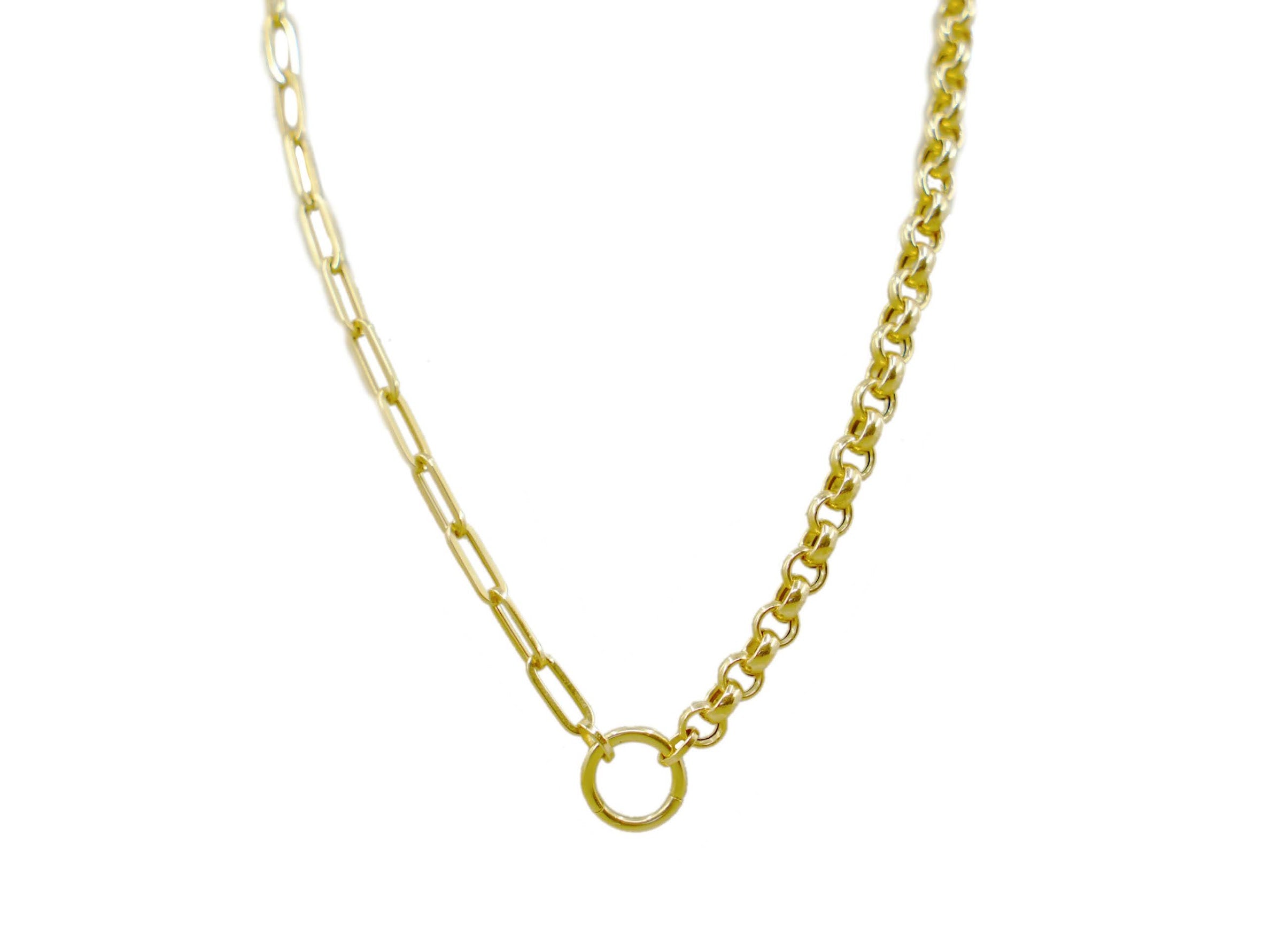 14k Mixed Link O Chain Necklace