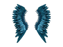 Load image into Gallery viewer, Dark Blue Midi Winged Earrings
