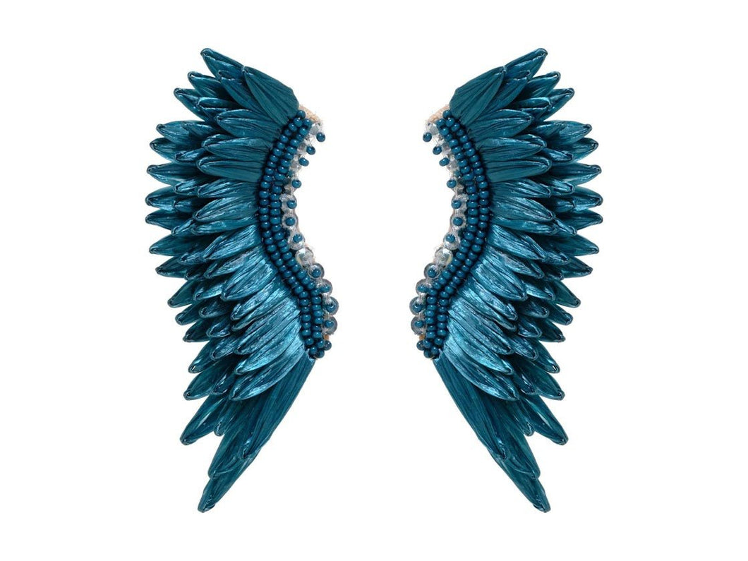 Dark Blue Midi Winged Earrings