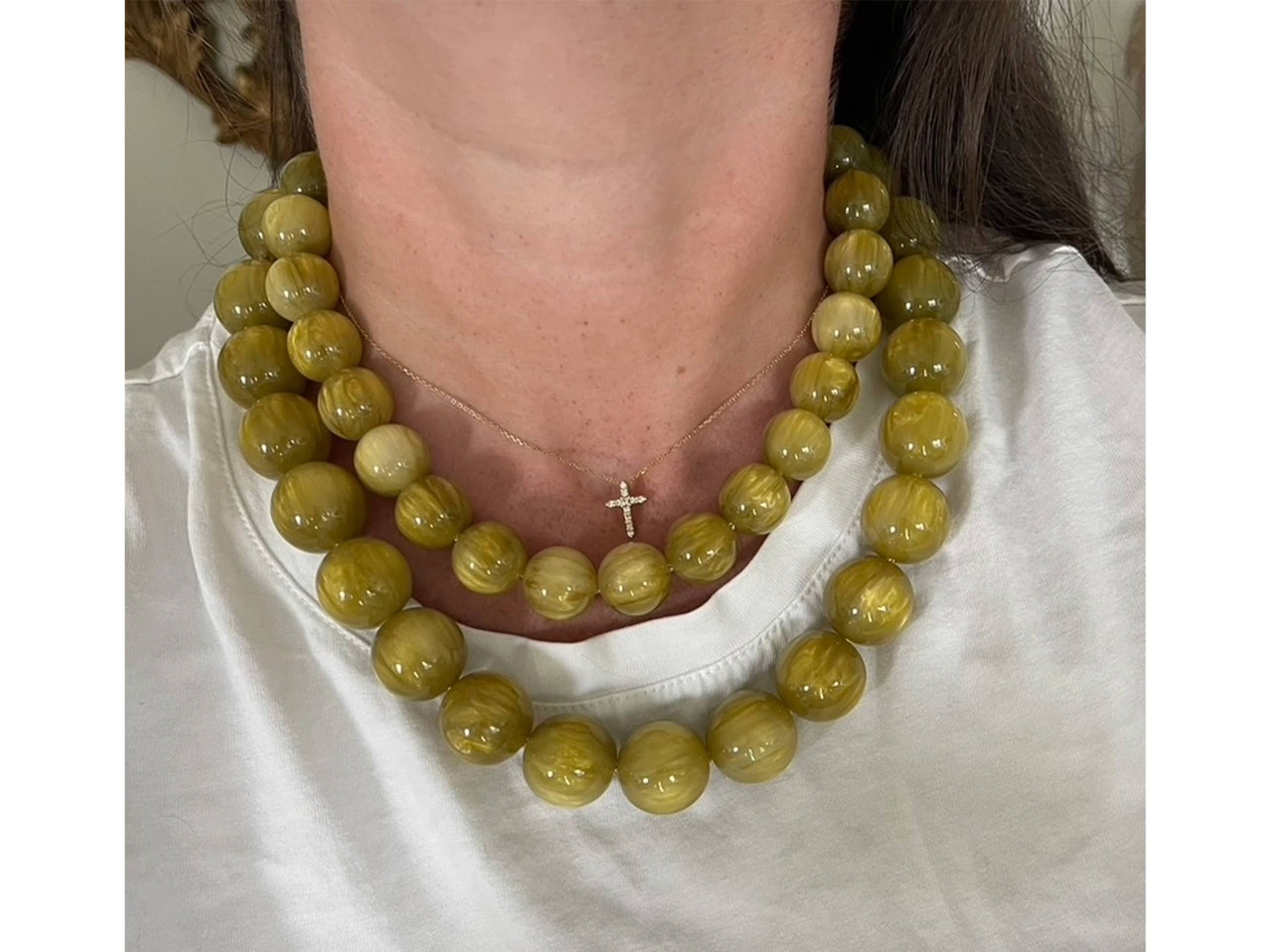 Yellow Chunky Bead Necklace