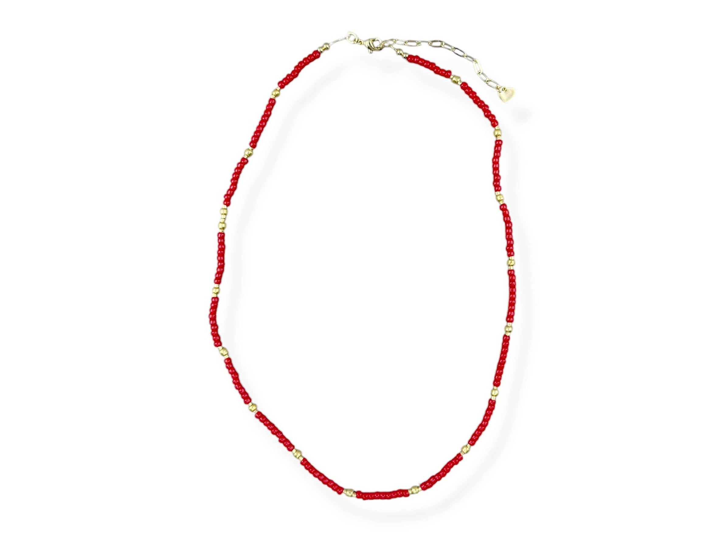 Red Seed Bead Necklace