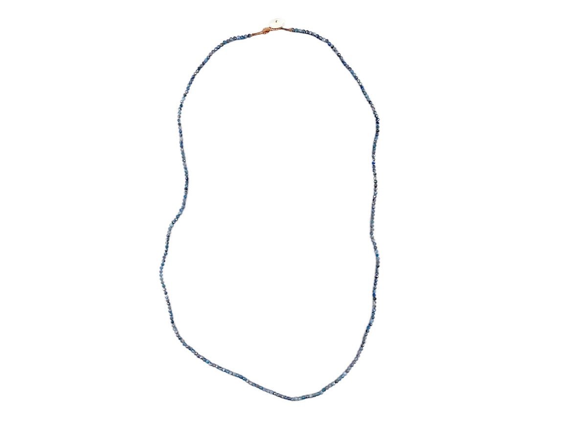 Kyanite Necklace with Button Closure