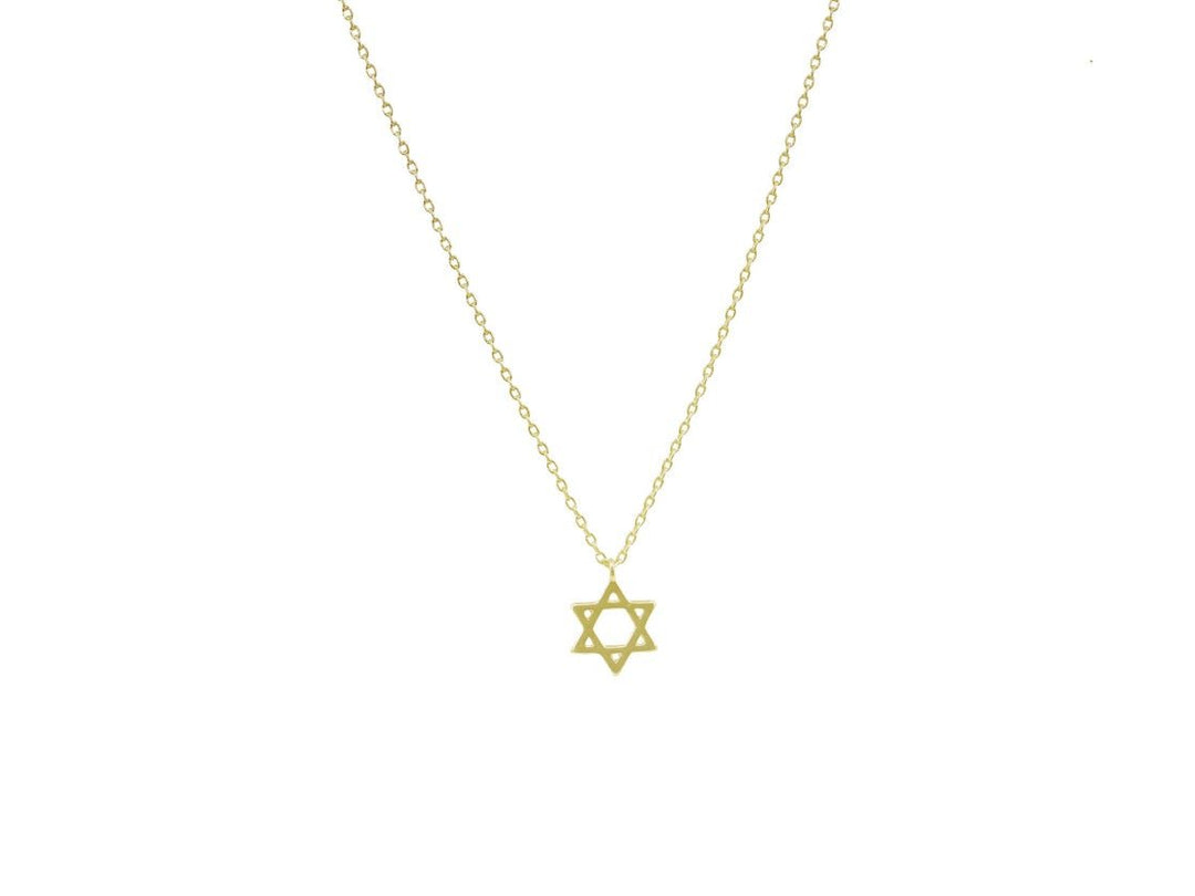 Gold Star of David Necklace