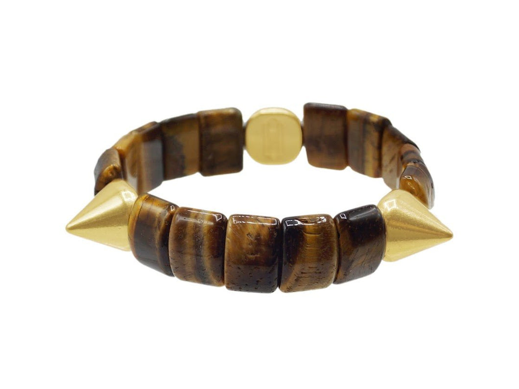 Tiger Eye Luxe Spike Arches Bracelet