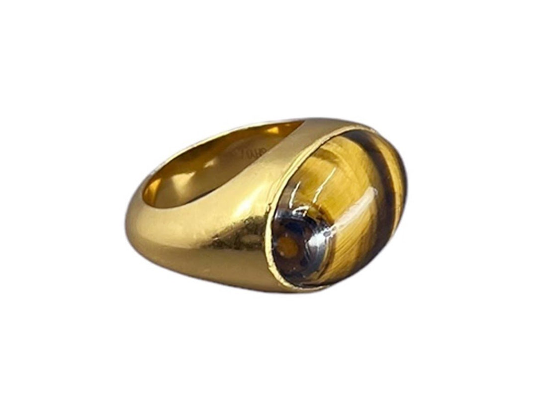 Gold and Oval Tiger Eye Ring