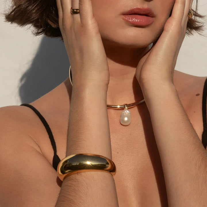 Gold Bubble Cuff Bracelet