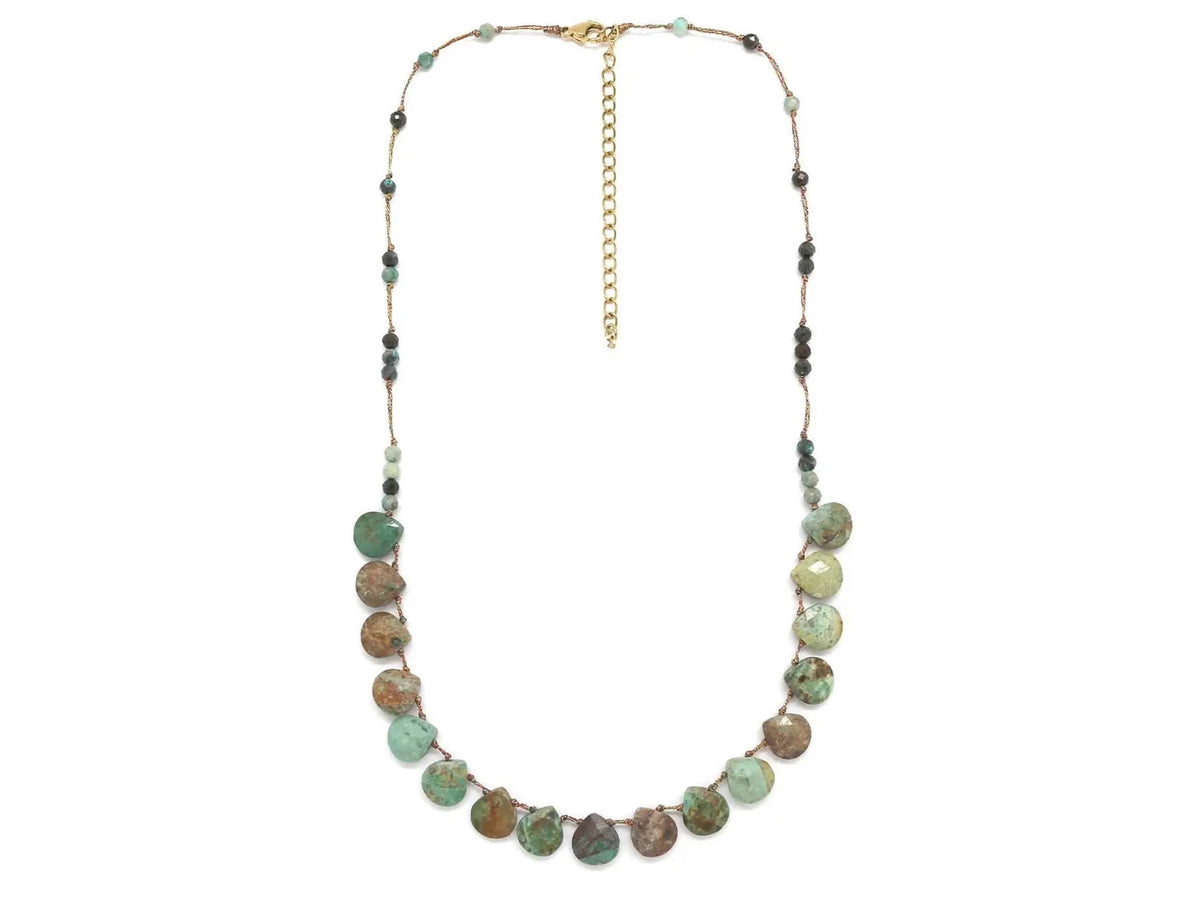 African Turquoise Teardrop Necklace