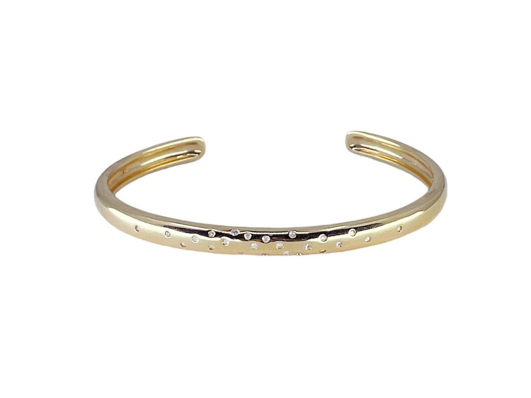 Gold and Pave CZ Scatter Cuff