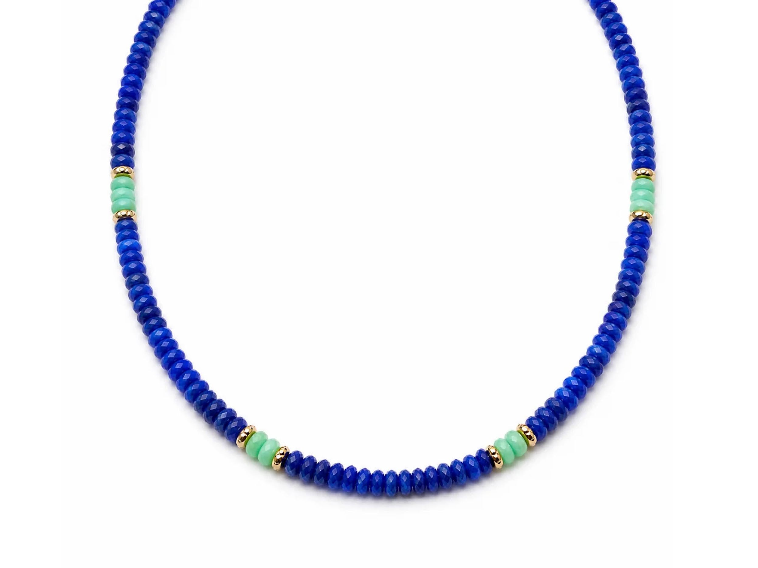 Blue Jade and Green Opal Necklace
