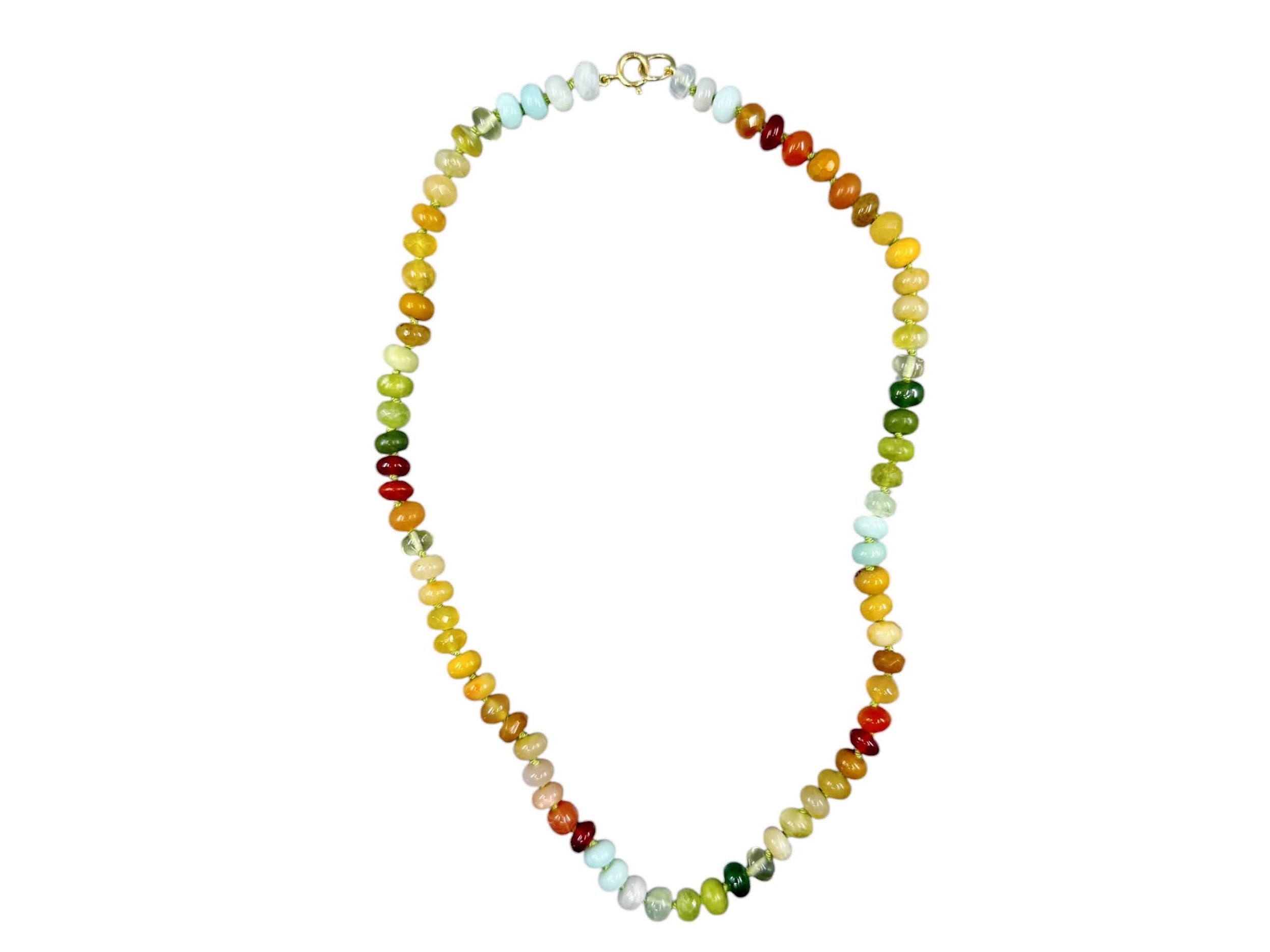 Beaded Gemstone Sunflower Necklace