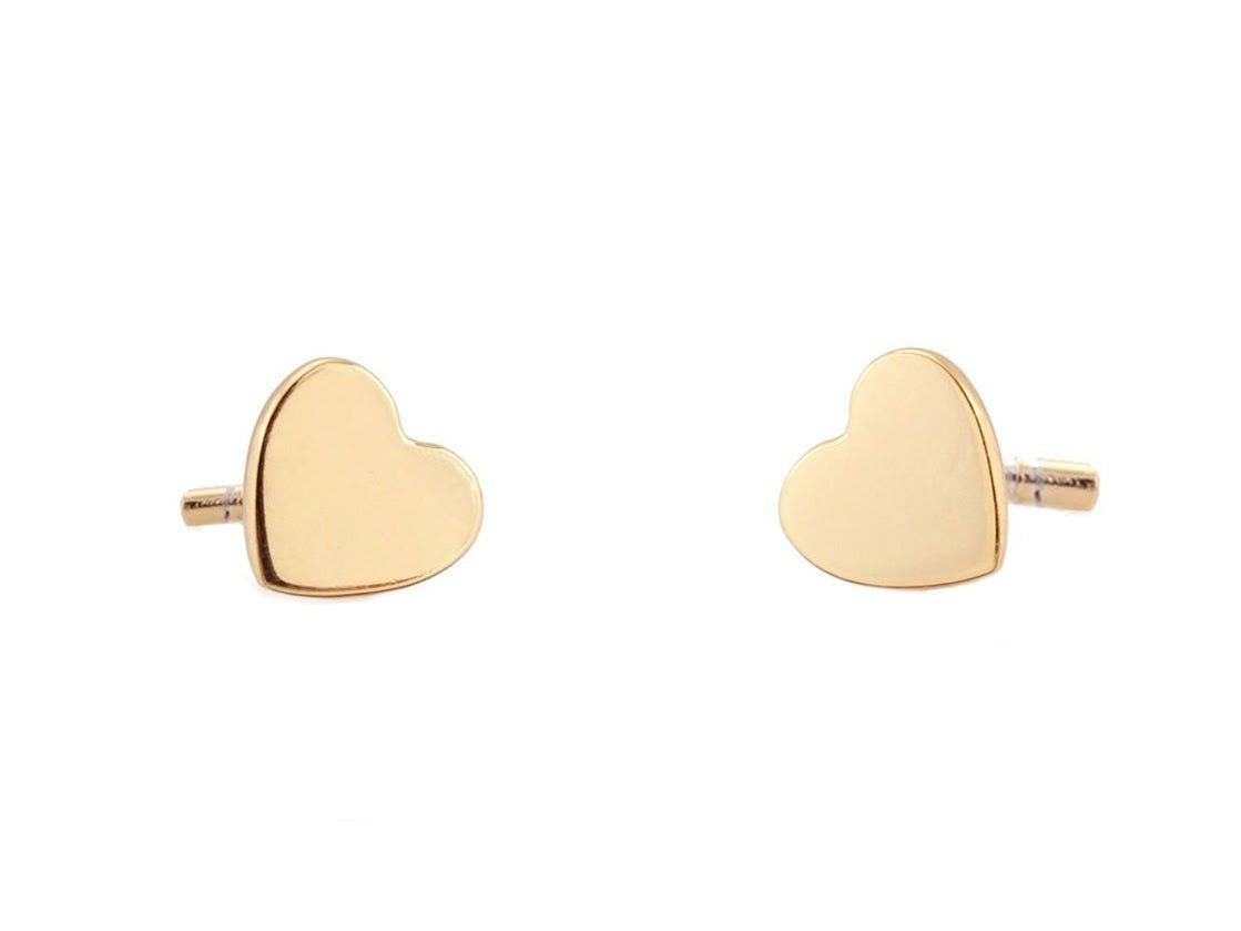 Gold Tiny Heart Studs