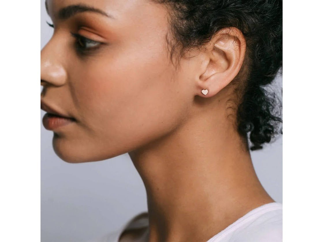 Gold Tiny Heart Studs