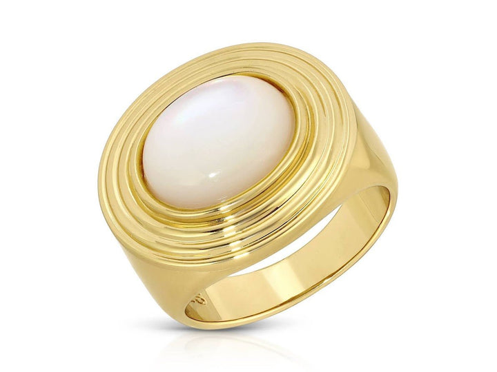 Gold MOP Saturn Ring