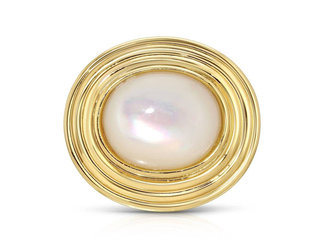 Gold MOP Saturn Ring