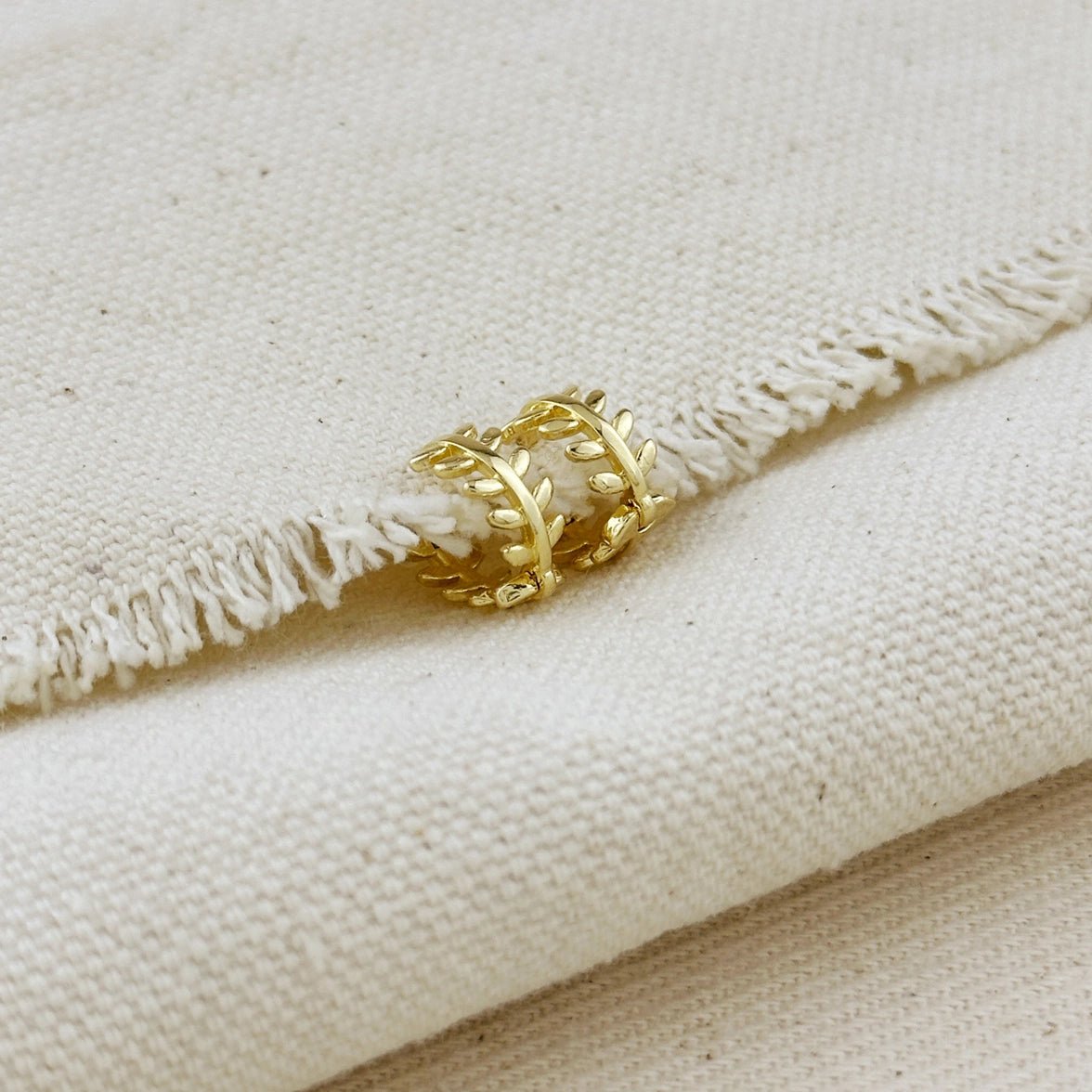 Gold Laurel Leaf Clicker Earrings