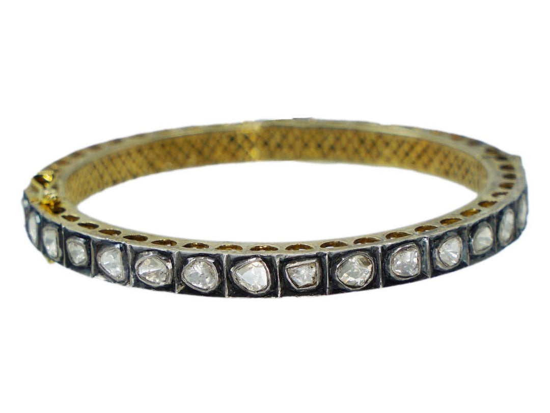 18k/SS Diamond Bangle