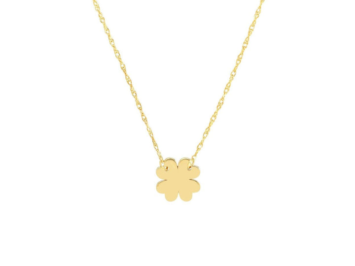 14k Mini Four-Leaf Clover Charm Necklace