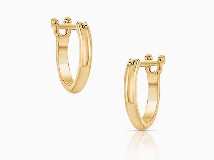 Gold Round Huggie Hoops