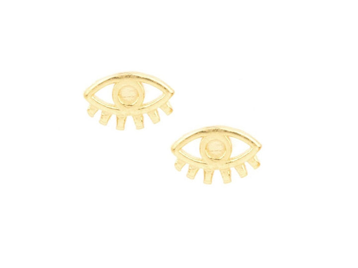 Gold Evil Eye Stud Earrings