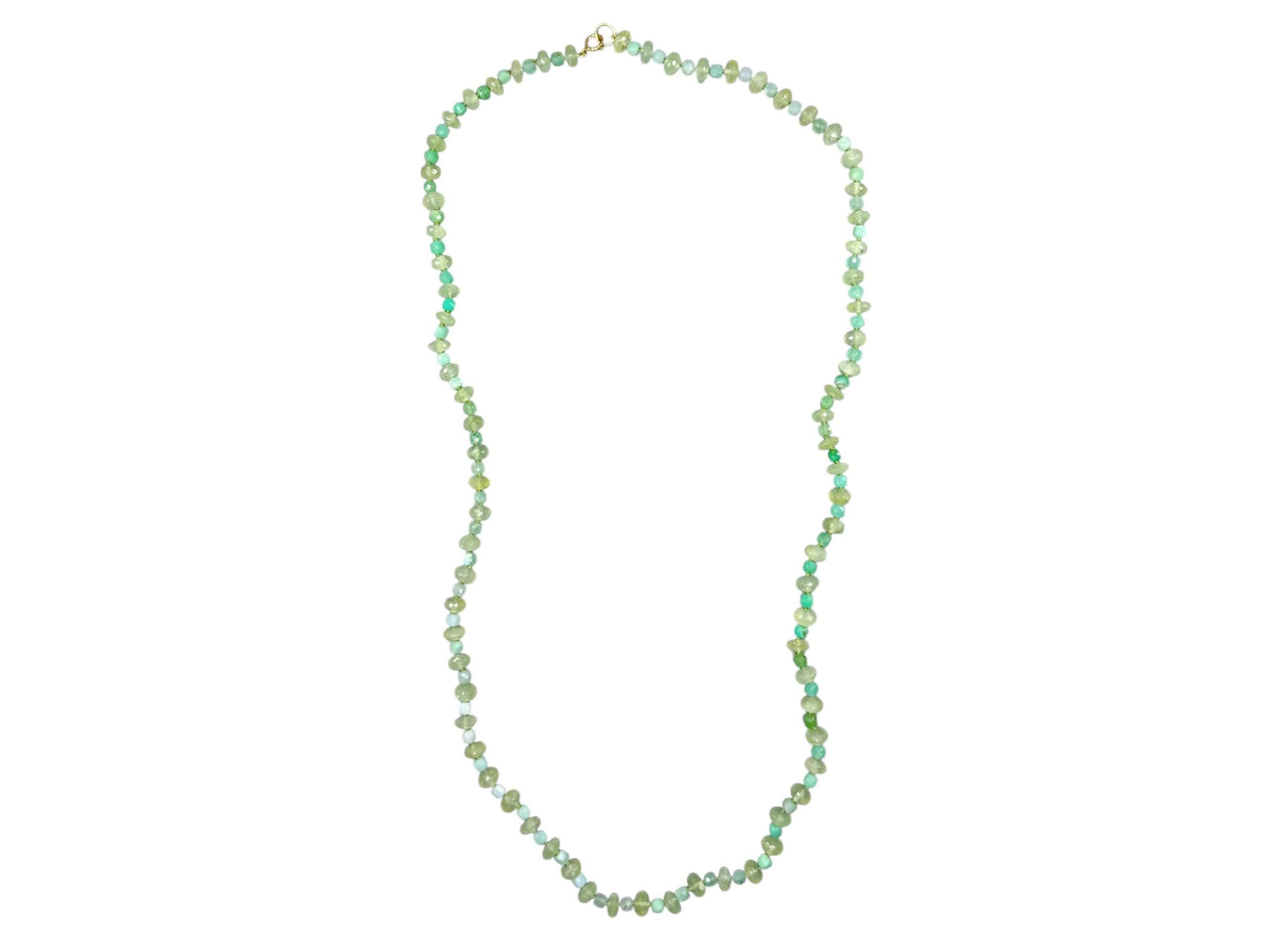 Beaded Gemstone Moss Daylight Necklace