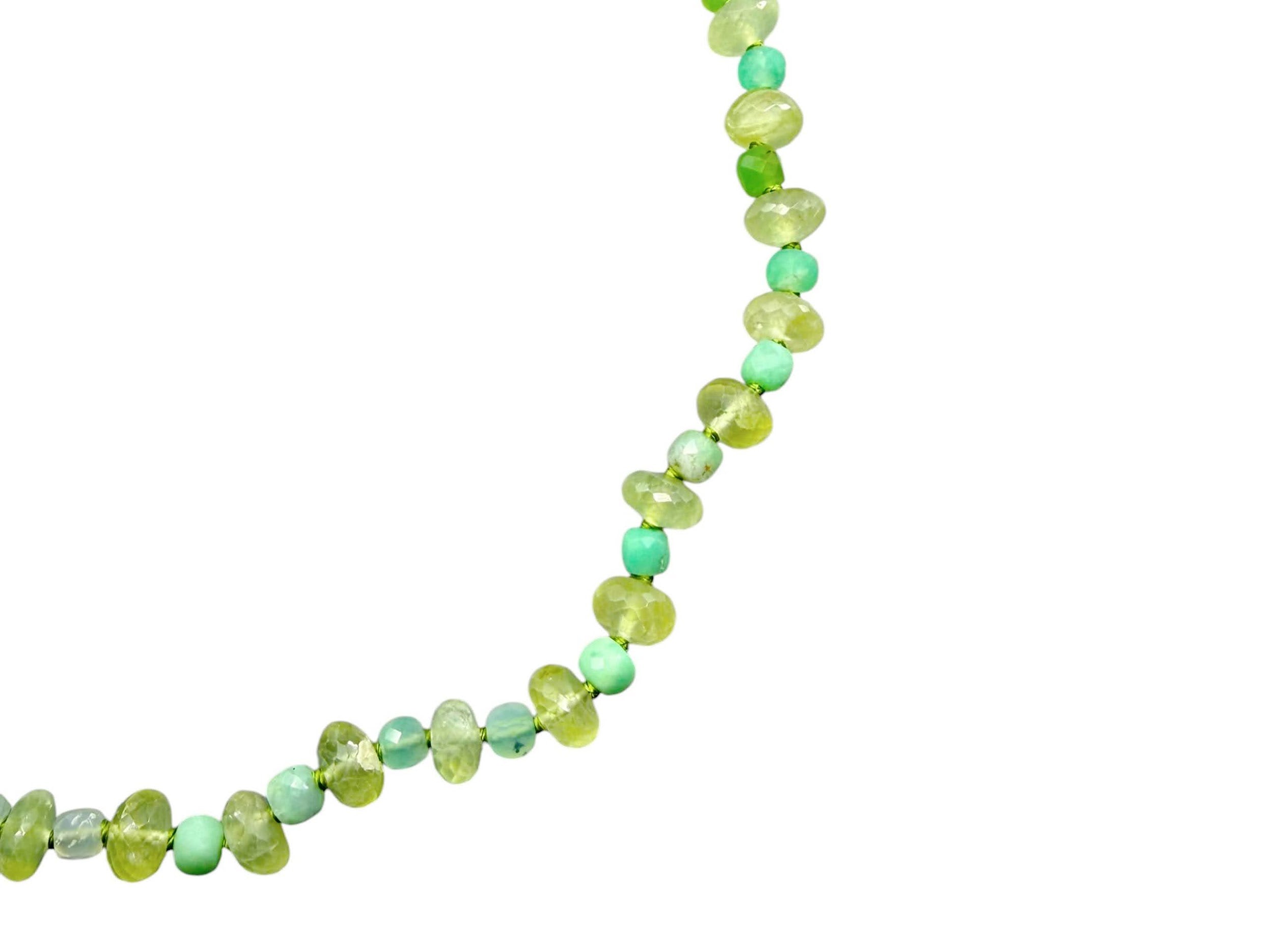 Beaded Gemstone Moss Daylight Necklace