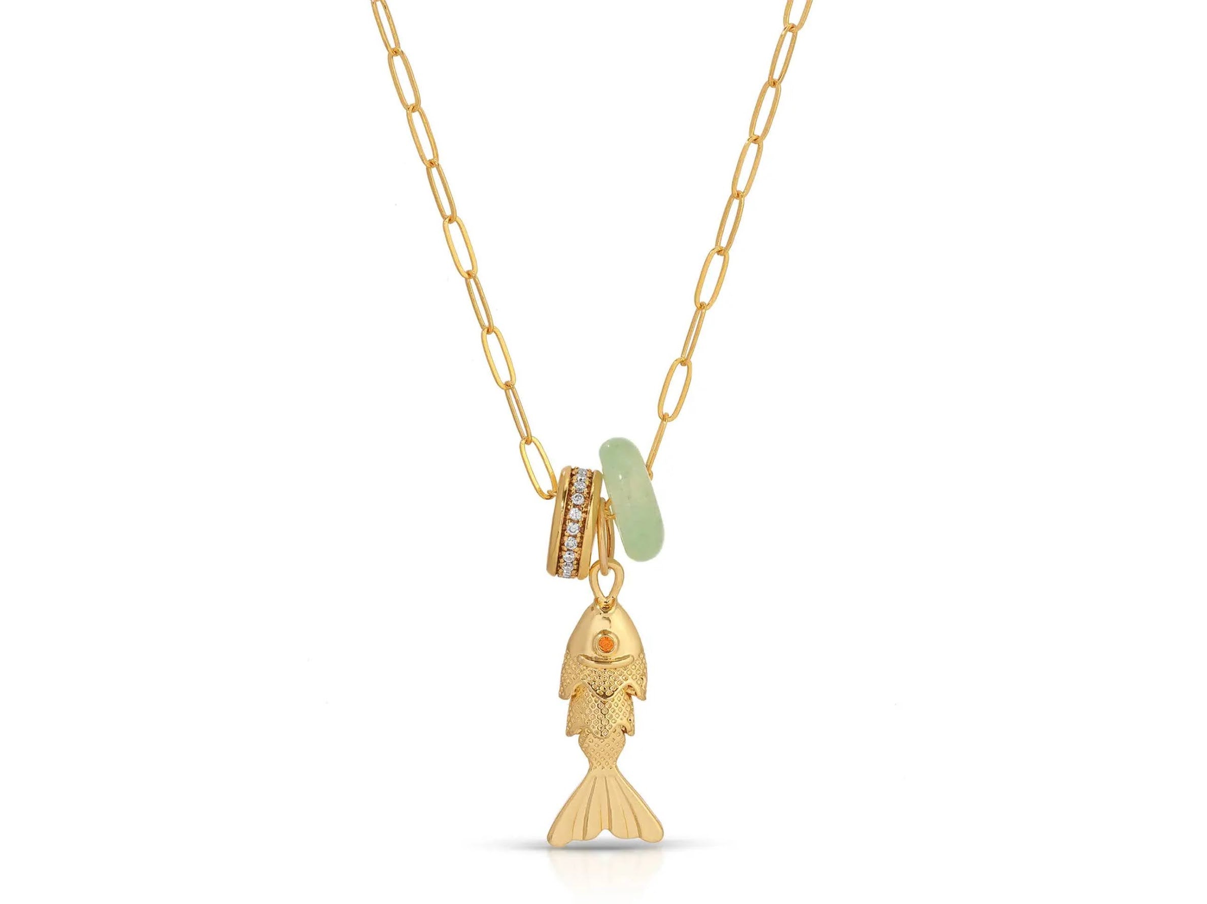 Fish Charm Necklace with Two Spacers