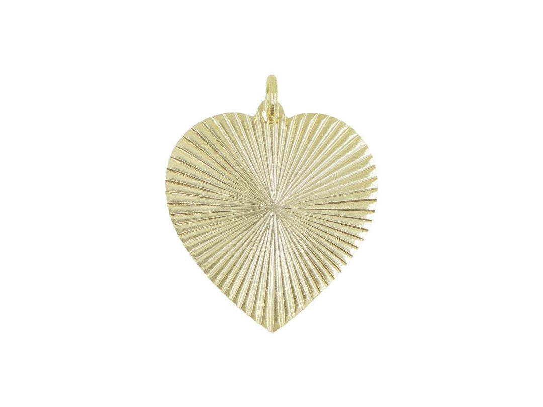 Vintage Ribbed Heart Charm