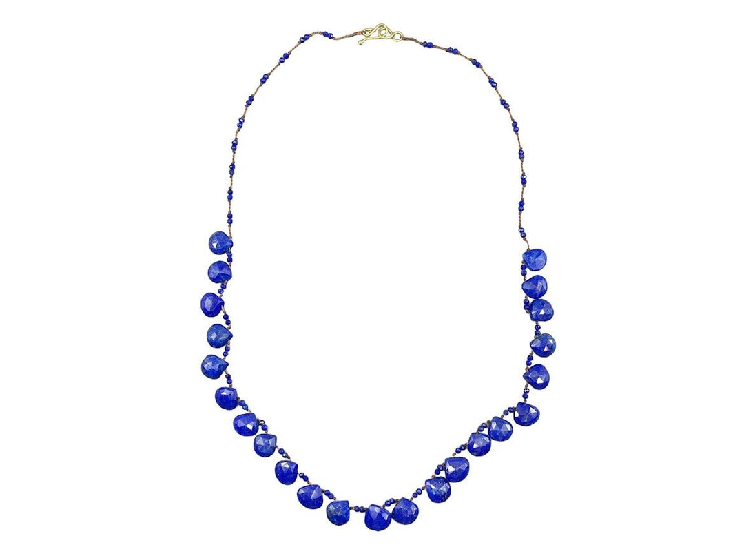 9k Lapis Petals Necklace