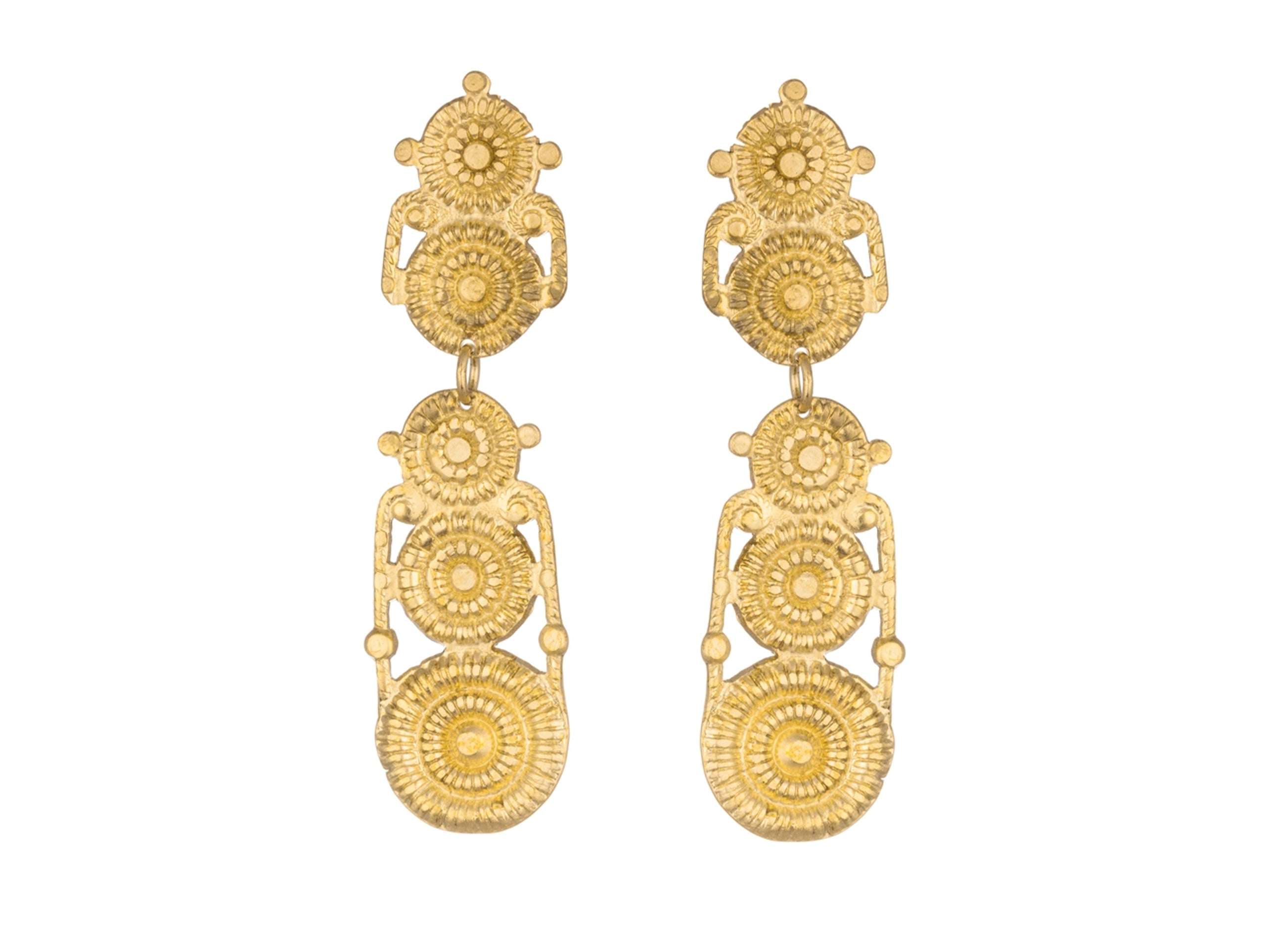 Hand-hammered Brass Mandala Earrings