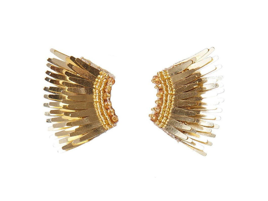 Gold Mini Metallic Winged Earrings