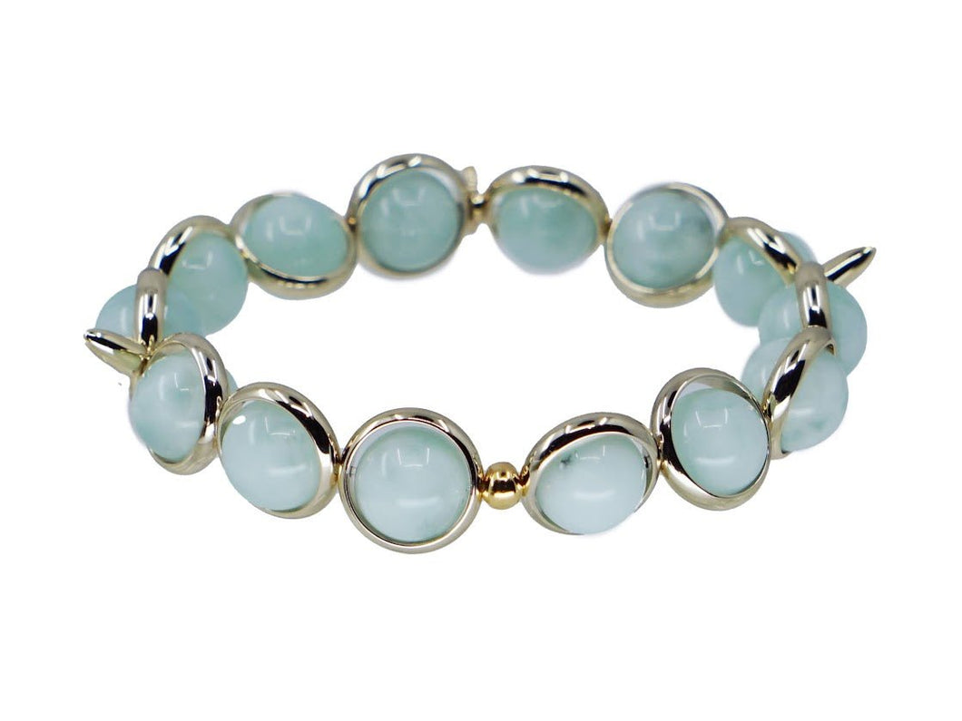 Green Moonstone Bracelet with Spikes