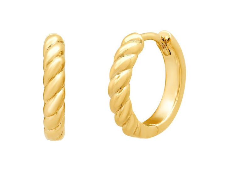 Gold Reversible Huggie Hoops