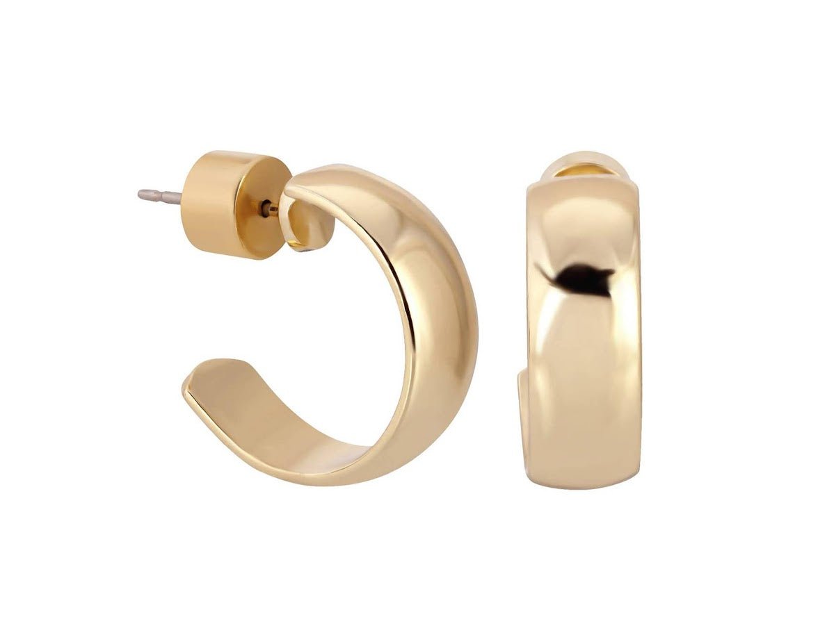 Gold Domed Huggie Hoops